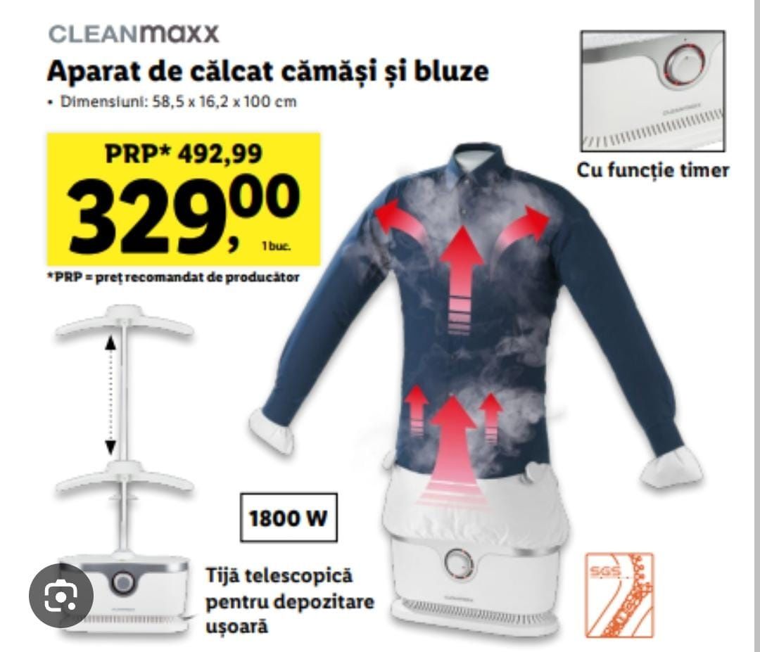 Cleanmaxx apărat de călcat cu abur, nou, nefolosit, sigilat