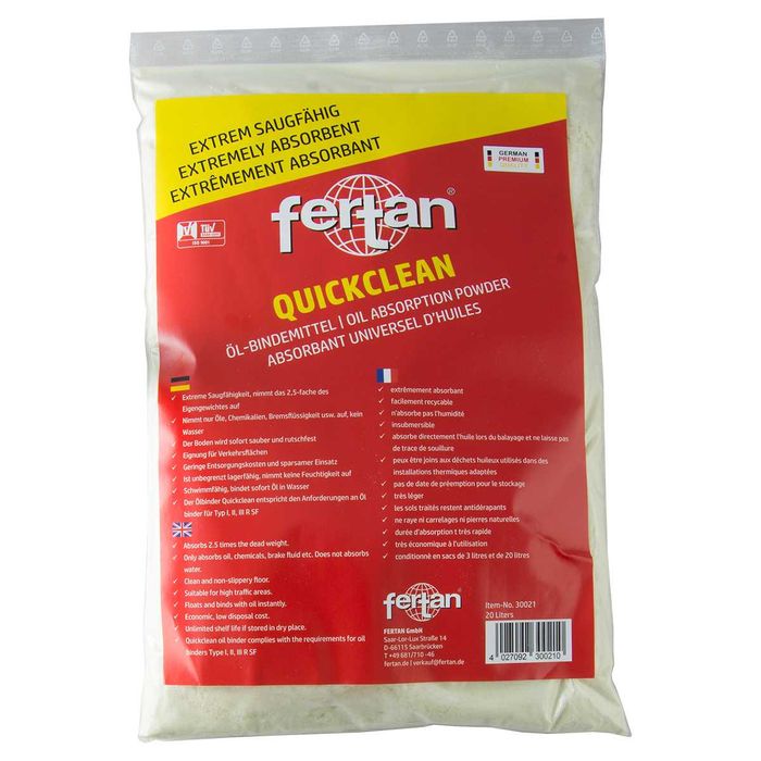 Praf absorbant, liant ulei, benzina, motorina Fertan QUICKCLEAN 20L
