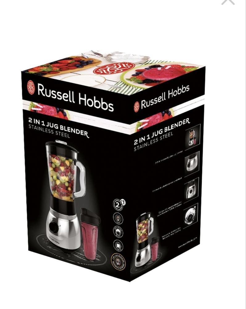 Blender Russell Hobbs 23821-56, 600W recipient portabil 2 in 1