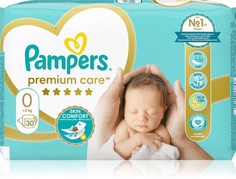 Pampers Premium Care размер 0 - отворени, 20 бройки