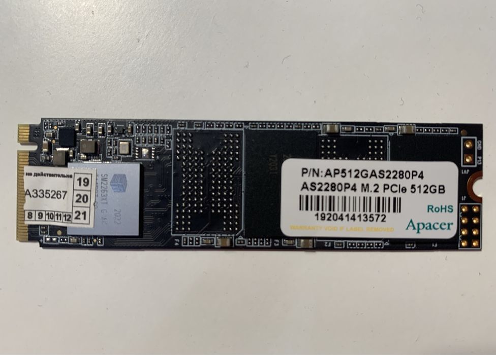 SSD накопитель 512 Gb Apacer AS2280P4, M.2, PCIe 3.0