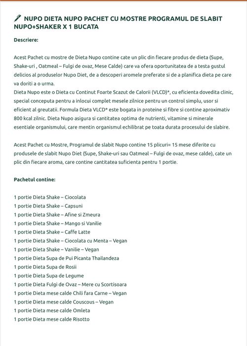 Pachet testare dieta Nupo plus Shaker