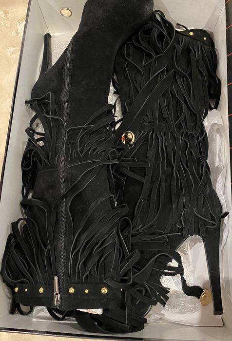 Cizme Roberto Venuti piele naturala (cu franjuri si medalion)