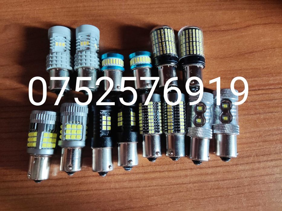 Becuri led P21W BA15S PY21W BAU15S T15 T20 W21W WY21W PW24W LEDURI