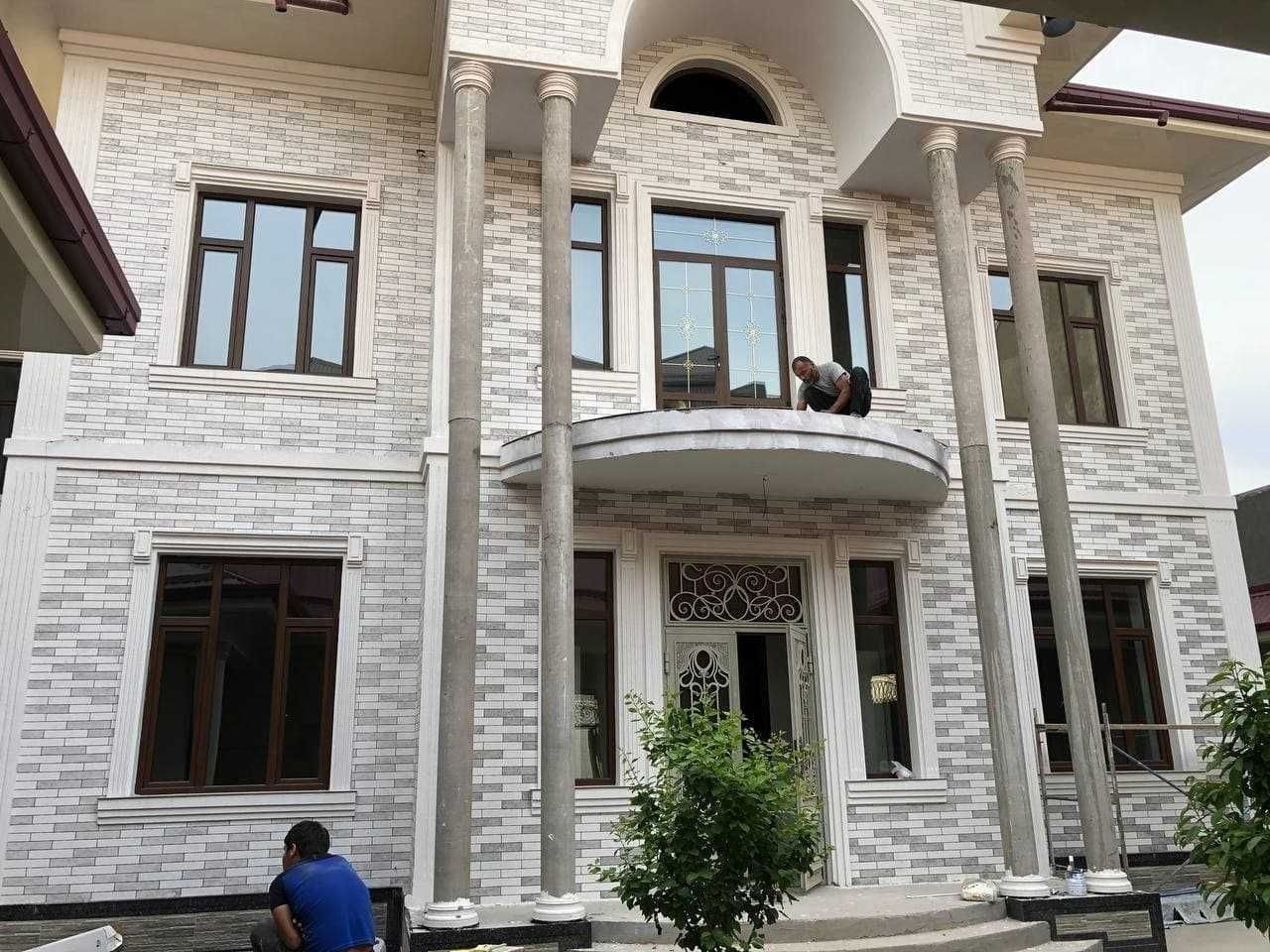Травертин фасад ишларини кламиза