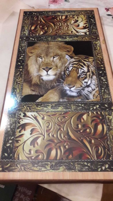 Нарды Лев и Тигр . Размер доски 60 см на 60 см