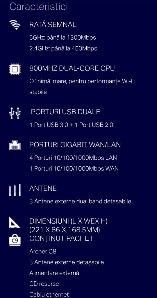 Router TP-LINK Archer C8 AC1750