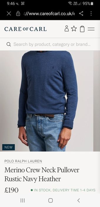 POLO Ralph Lauren Merino / Knit -  2XL ОРИГИНАЛ! Mъжки Пуловер