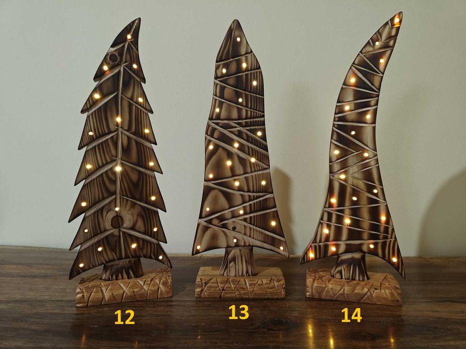 Brad ornamental de Craciun din lemn natural – Handmade, ECO, 32cm