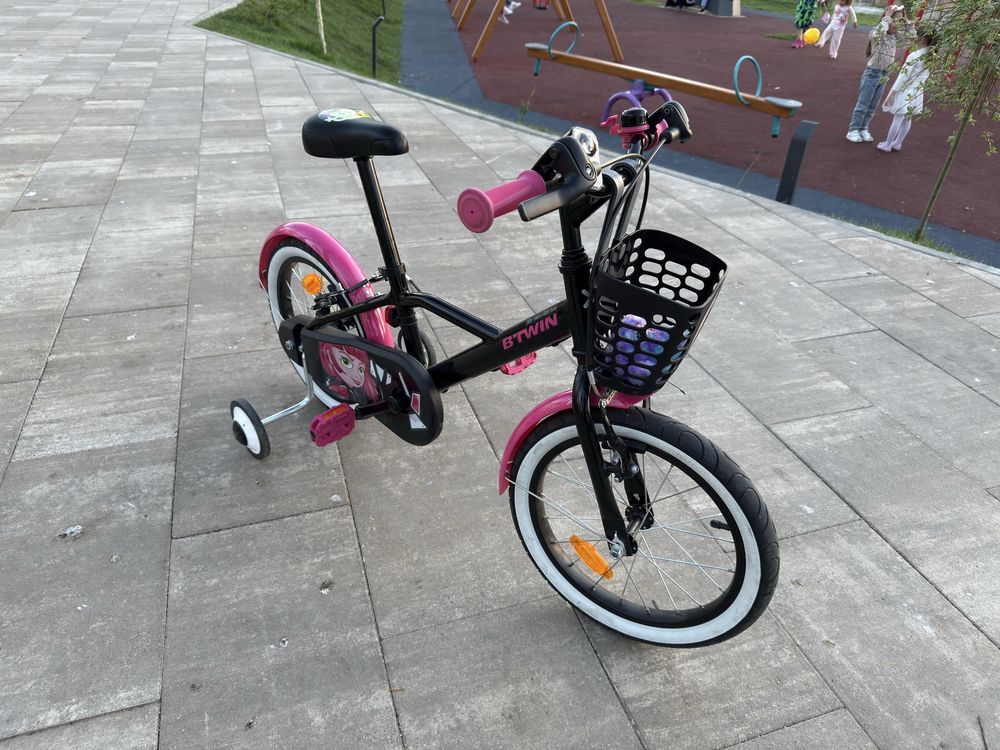 Bicicleta BTwin 16 inch 4-6 ani pentru fete