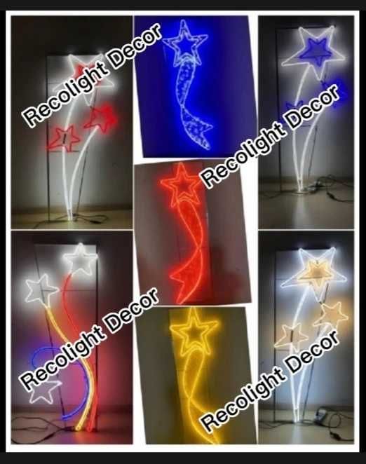 Decoratiuni luminoase stalpi, iluminat festiv profesional Craciun