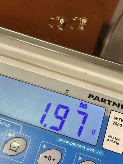 Cercei vechi aur  cu diamante 0.50ct