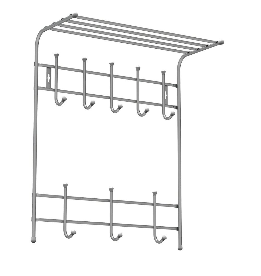 Настенная вешалка Nika 8 двойных крючков + полка для головных уборов.