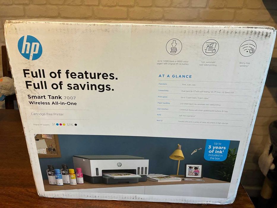 Многофункционален принтер HP Smart Tank 7007, цветен, безжичен