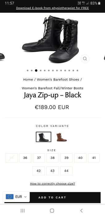 Боси ботуши Ahinsa Jaya Zip-up 42 номер