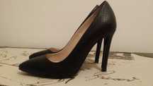 Vand pantofi piele neagra cu toc inalt Hot Stepper