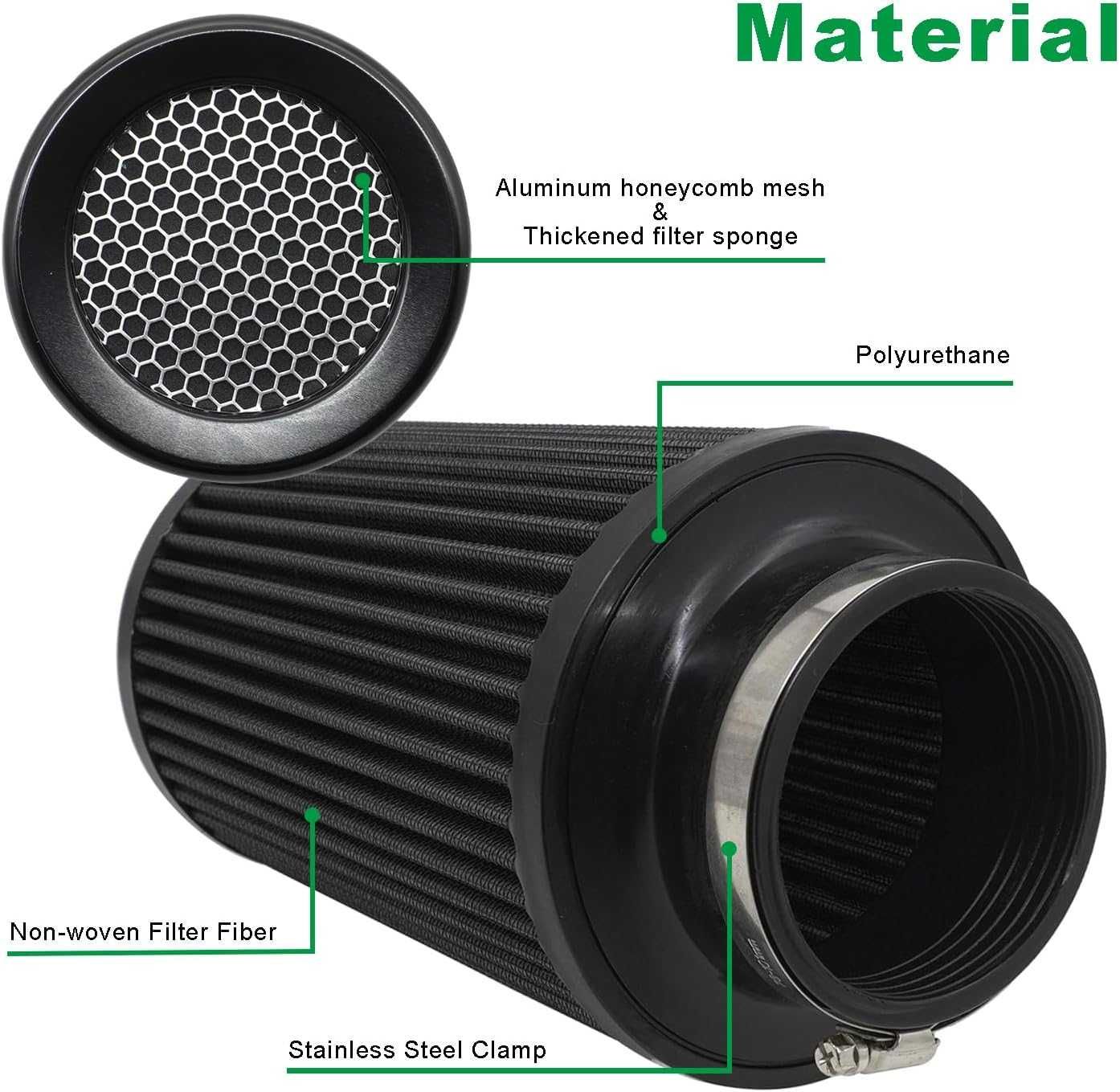 Спортен филтър Черен 76-101mm