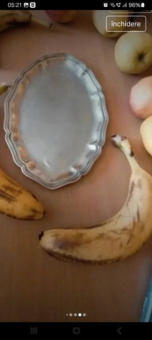 Fructieră argint masiv, tavă, platou