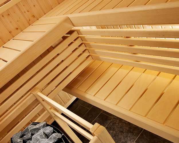 Чисто нови дървени пейки-легла за финландска сауна