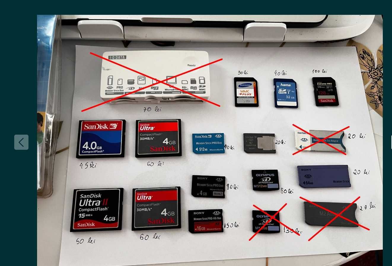 cititoare carduri  CF, Compact Flash SanDisk  xD MS Pro Duo dslr