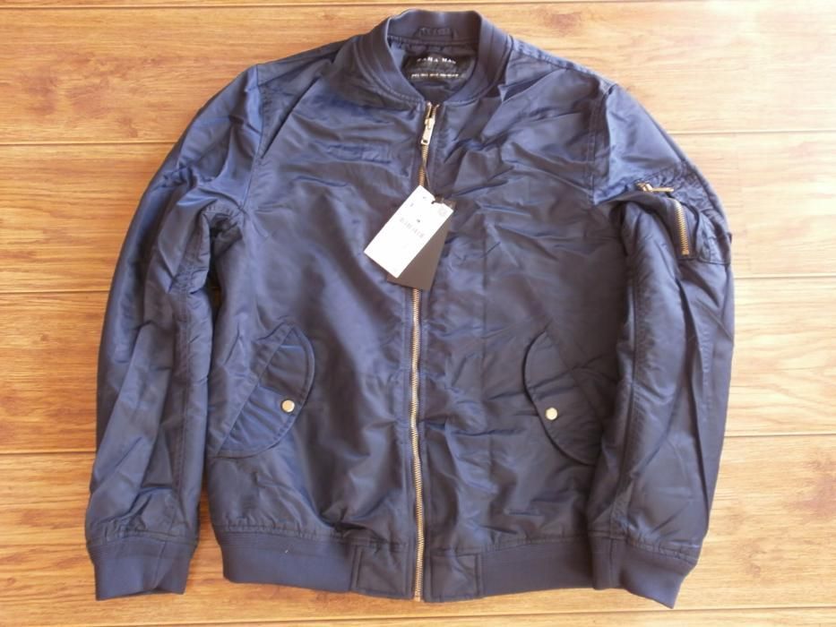 L Zara Men Bomber Jacket With back slogan