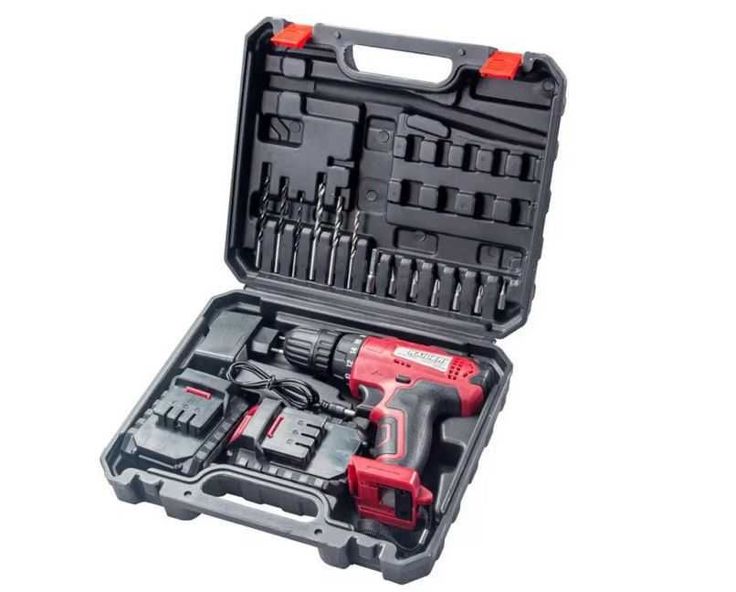 Винтоверт Raider RD-CDL34 12V 2-ск. 2x1.5Ah 24Nm, с аксесоари и куфар