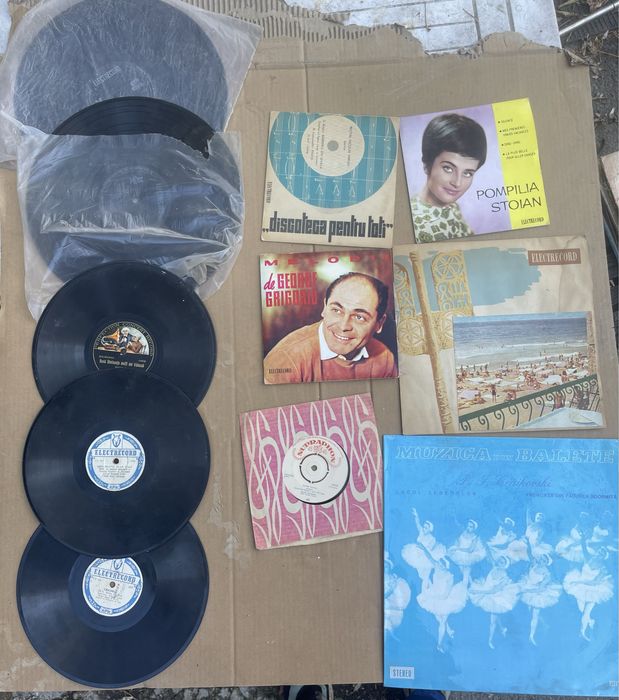 Colectie Discuri Pickup  muzica veche Romaneasca si straina . 60 buc