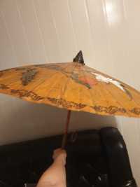Umbrelă soare pictată manual, din bambus, japoneză vintage