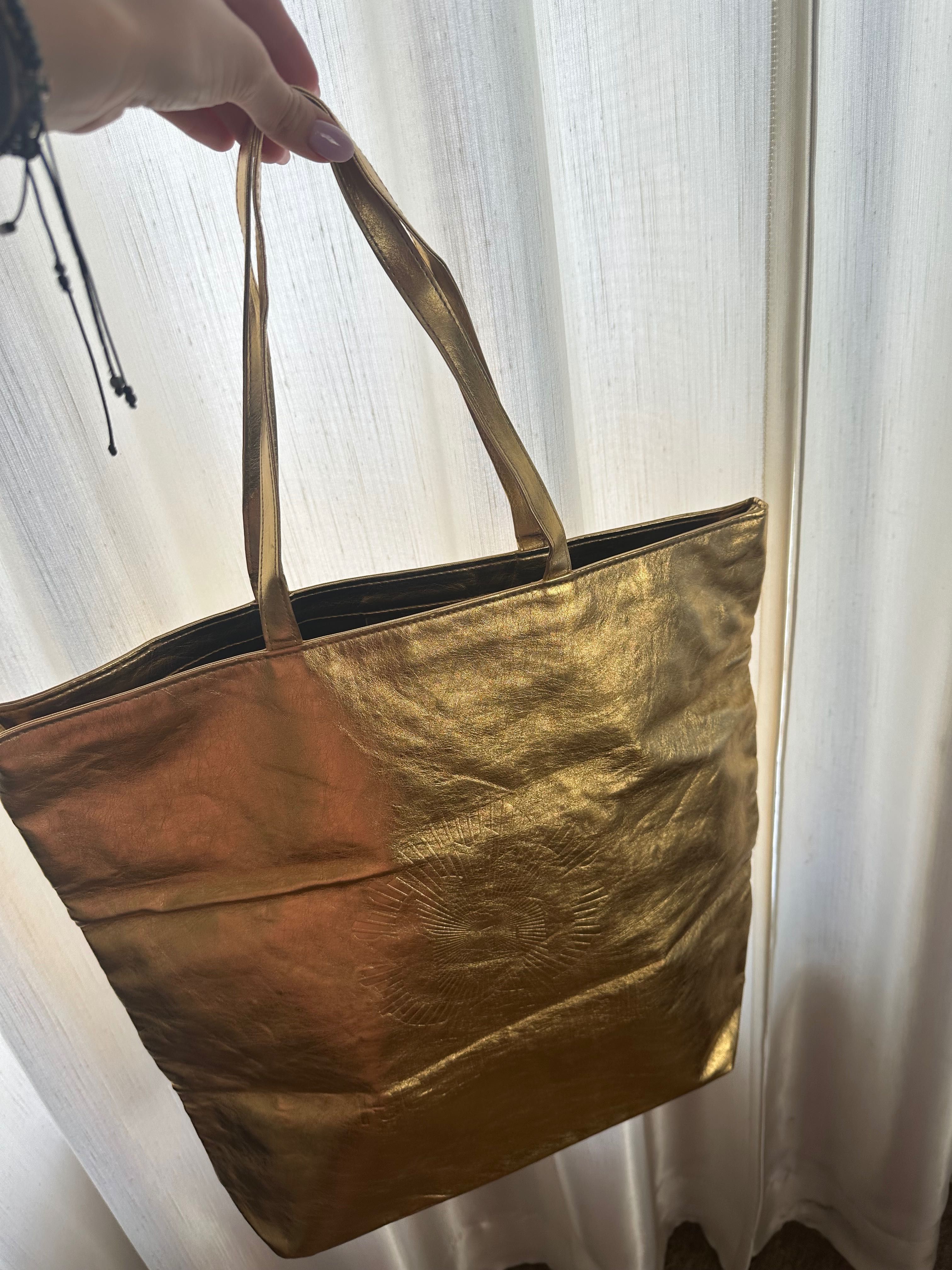 Roberto Cavalli златна tote bag