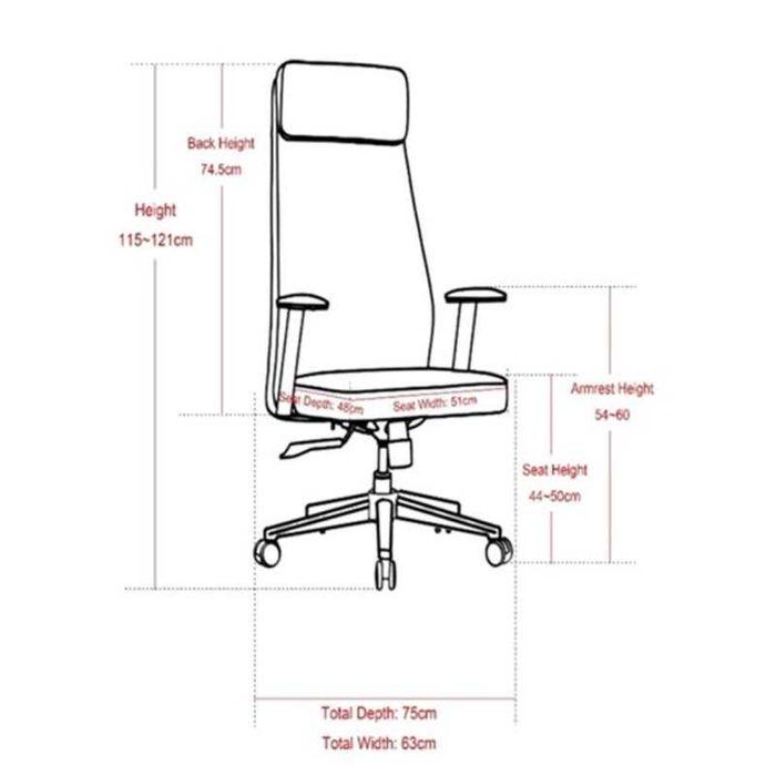 Стол, BF8800, Черен, Бял, Изкуствена кожа, 63х75х121см.
