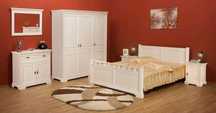 Set mobila dormitor Cleopatra, lemn masiv, alb, clasic