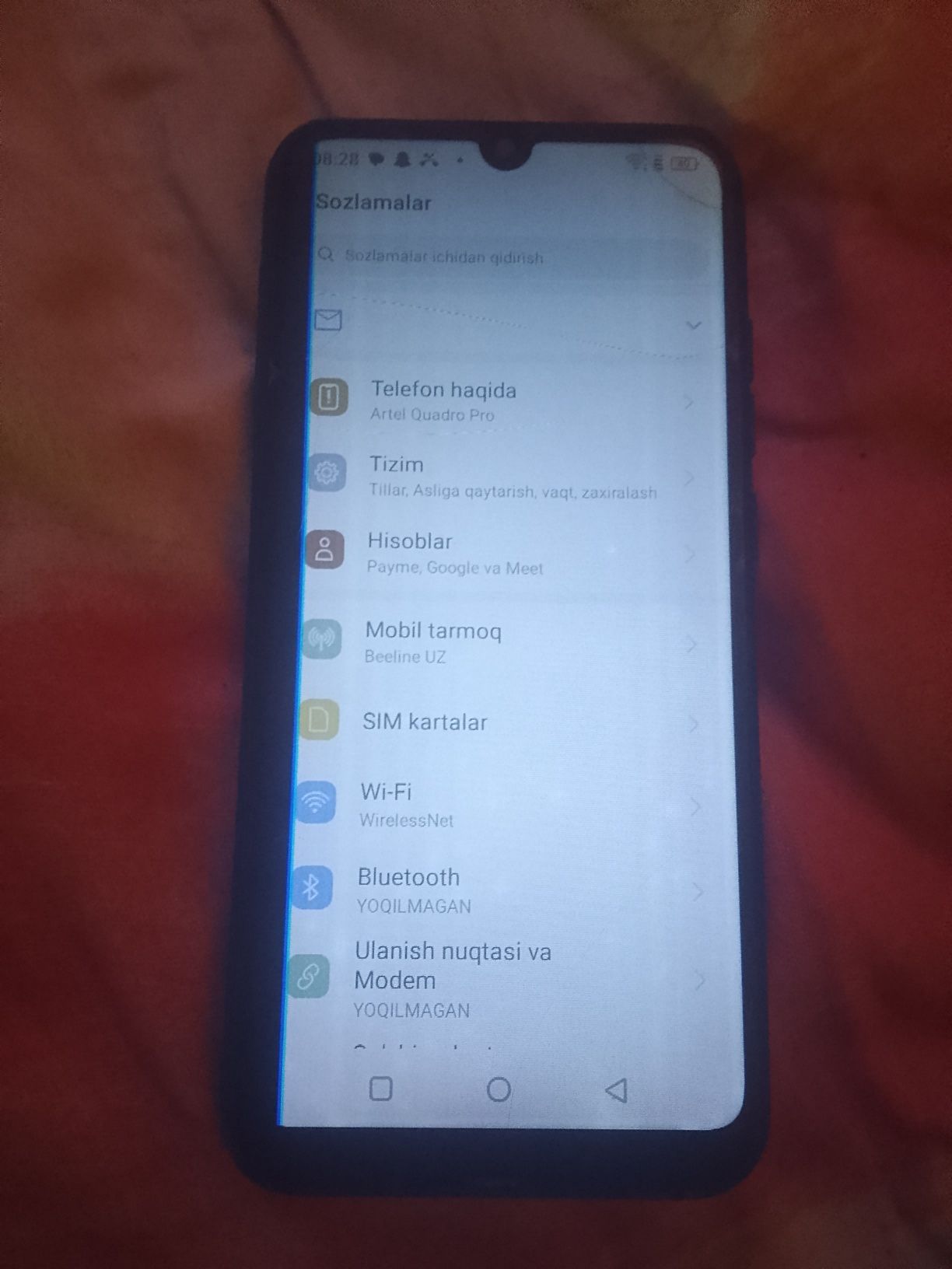 Artel qudro pro xotirasi 4/64 gb