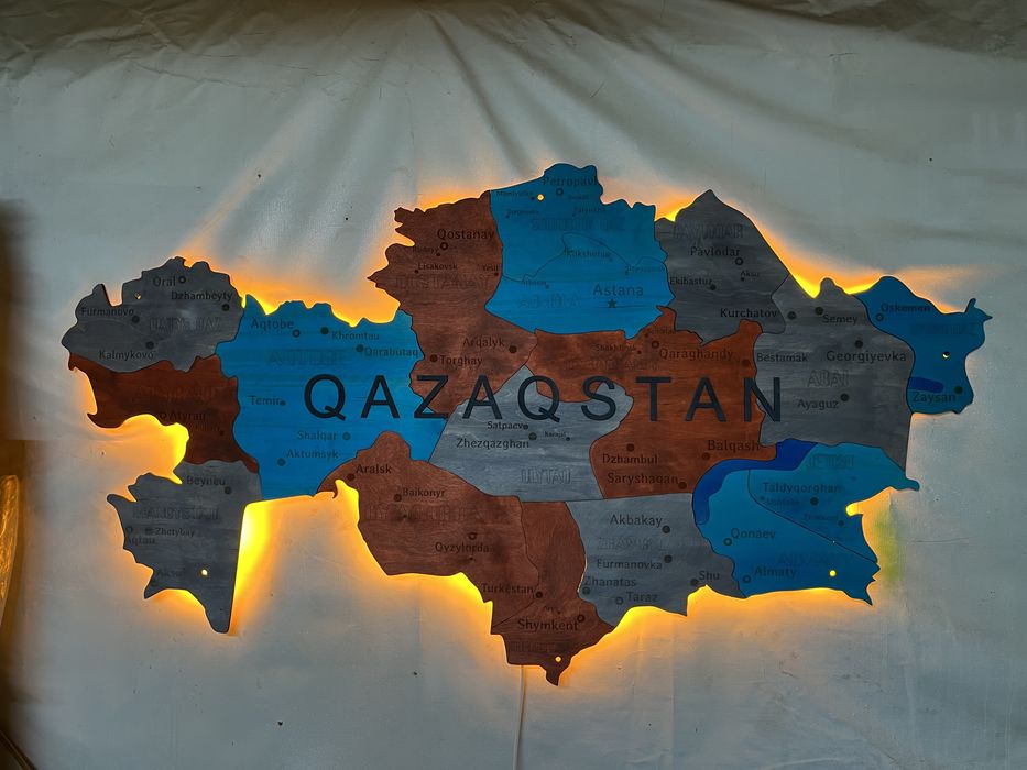 Декор карта Казахстана