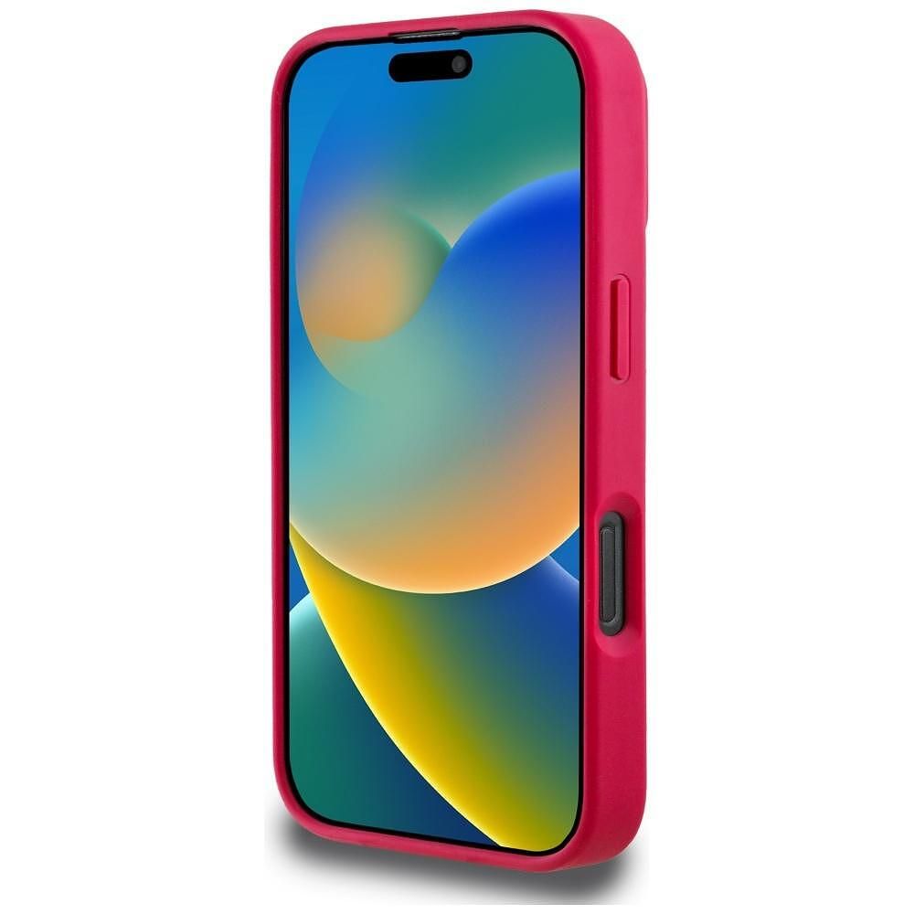 Guess grained flowers magsafe калъф за iphone 16 pro – fuchsia