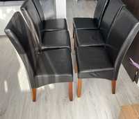 Set 6 scaune lemn cu piele neagra la jumate de pret
