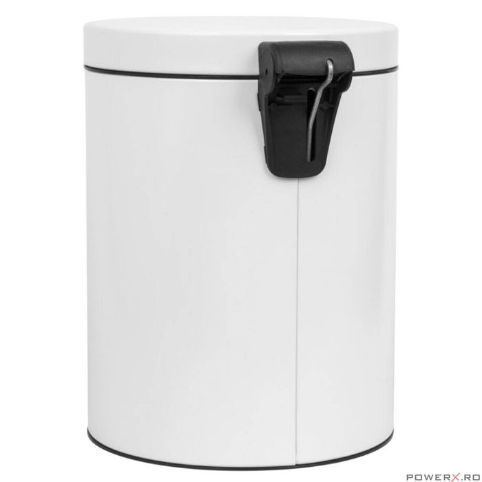 Cos de gunoi cu pedala, capacitate 5 litri, insertie ignifuga, alb,