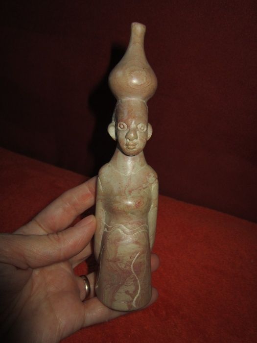 cadou rar sculptura de colectie,piatra roz Pink Stone African Lady