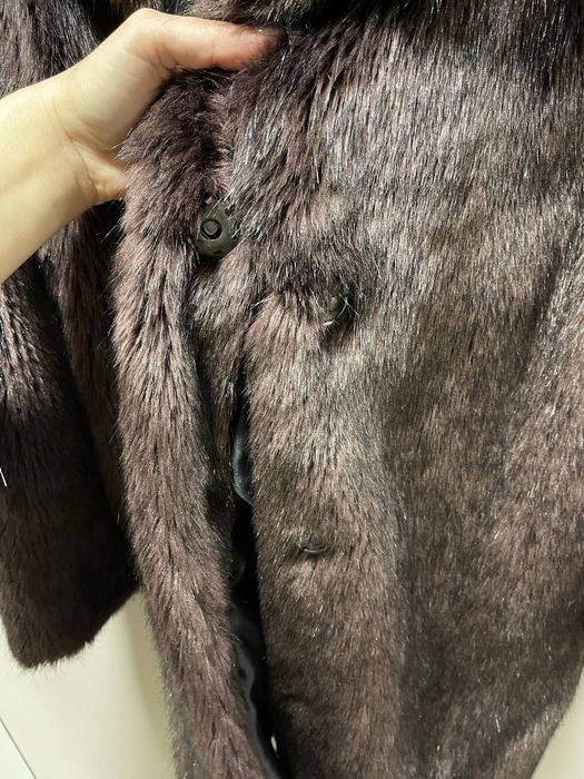 Палто с косъм Mango с подарък дънки Зара