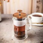Infuzor cafea, ceai, cu piston, sticla, culoare cupru, 0,35 L