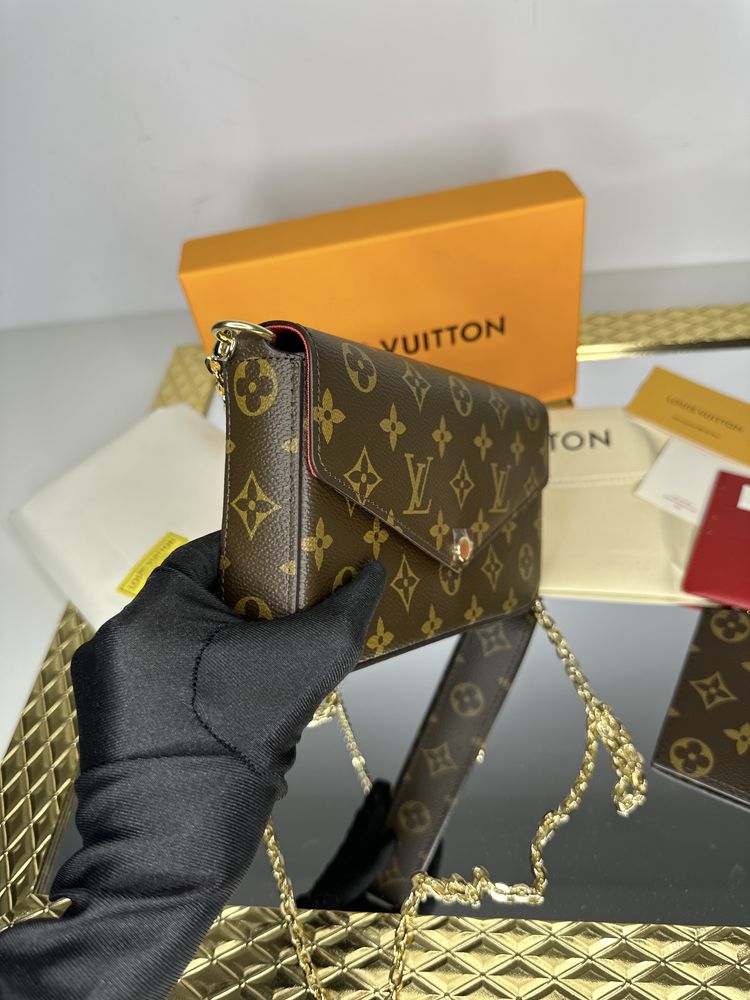 Geanta Louis Vuitton model FELICIE piele canvas 100% cutie cadou