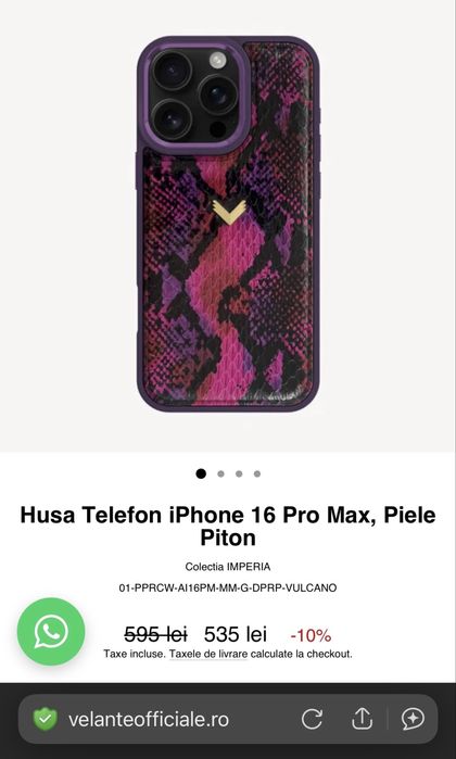 Husa piele Piton Velante iphone 16 pro max