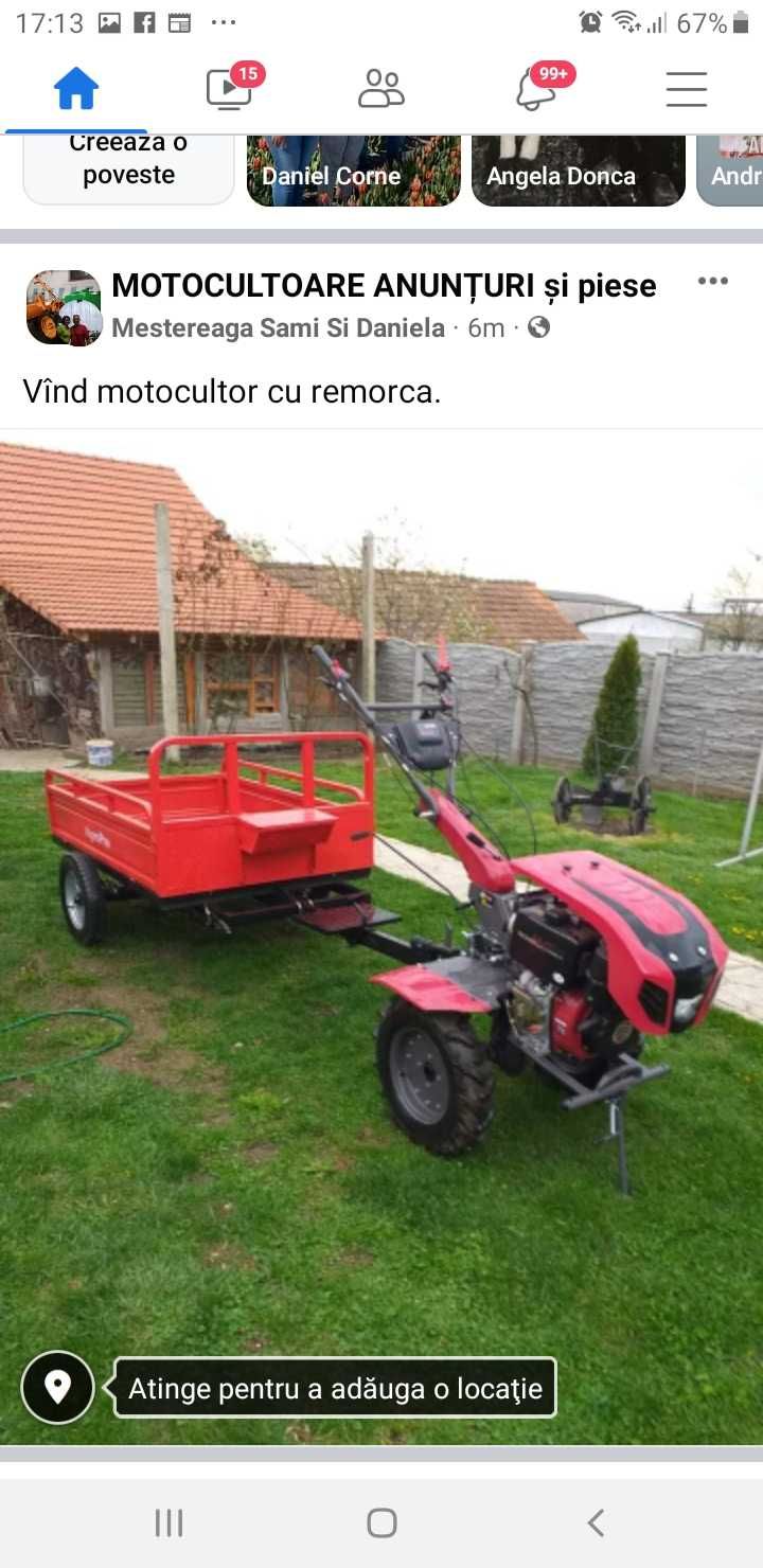 Remorca motocultor 800 kg.