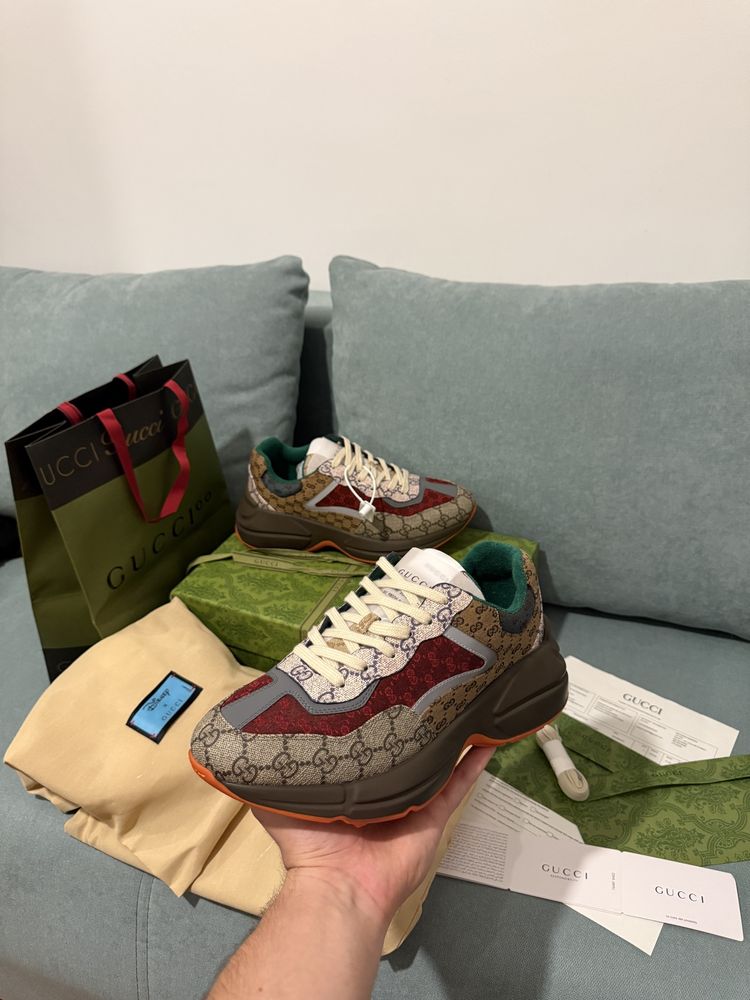 Adidasi Gucci Rhyton piele naturala model premium