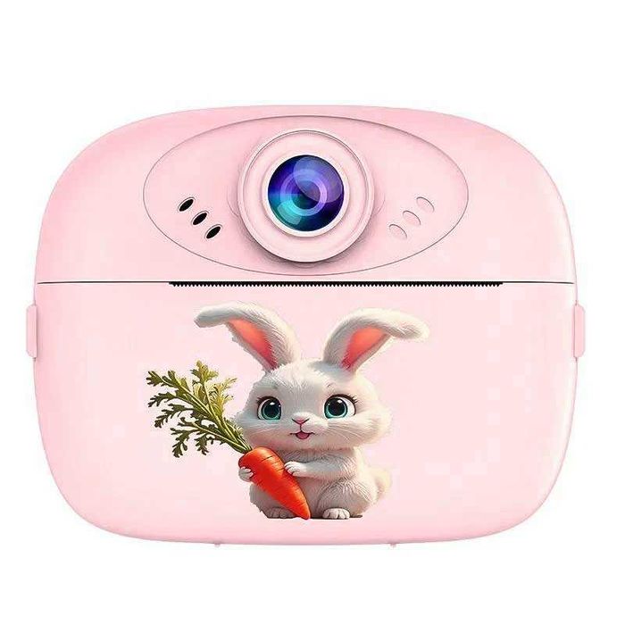 Детски фотоапарат с принтер 2.4 инчов екран, игри, хартия, син и розов