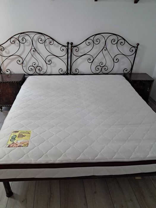 Pat forjat  cu saltea 180x200