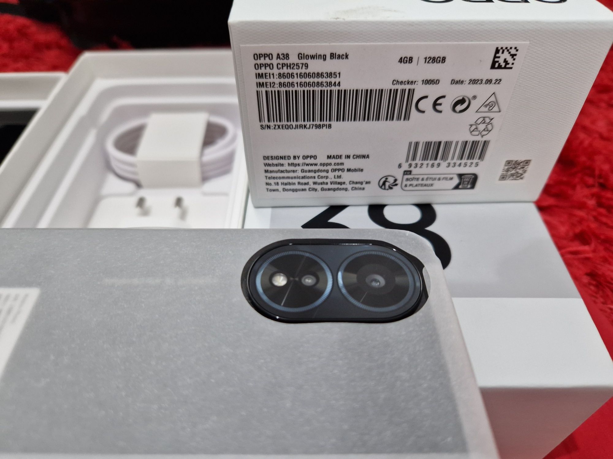 -Oppo A38, Nou,  Nefolosit, 128Gb, 4Ram, 0 cicluri incarcare, Sigilat,