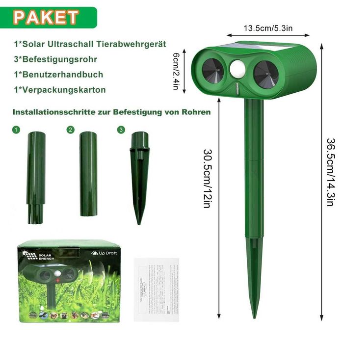 Aparat ultrasunete pisici, caini, rozatoare, cu senzor miscare, solar