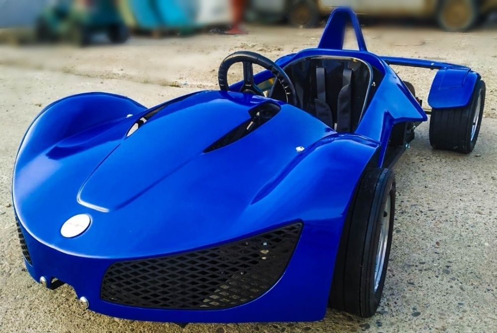 Masinuta-KART electric pentru copii RAZER GT echipat CU ROTI MOI #Blue