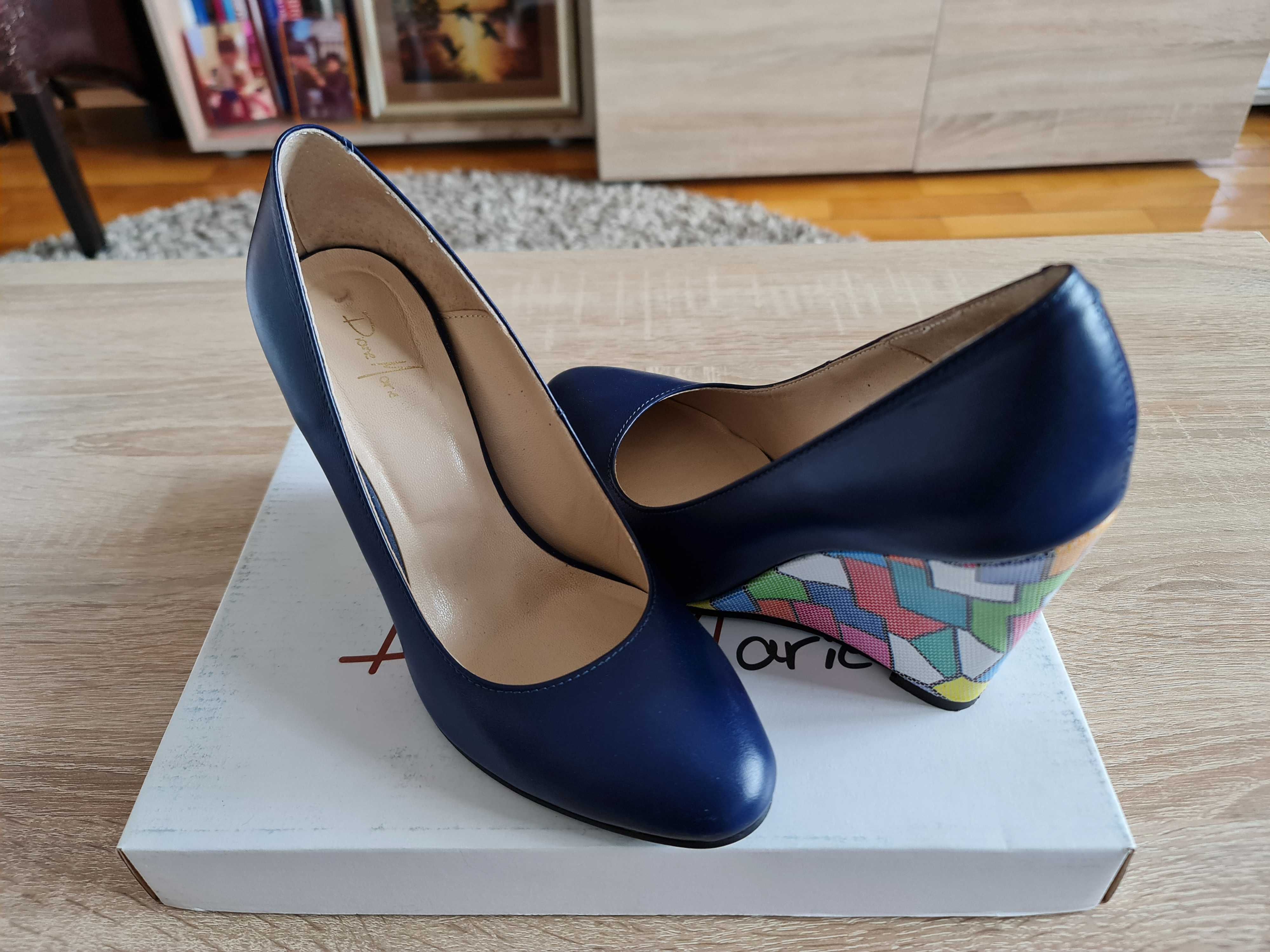 Pantofi Diane Marie(Custom), Marime[37.5-38], piele, bleu marin