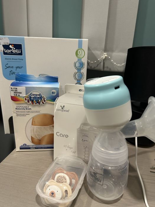 Продавам помпа за кърма + принадлежности за след раждане и кърмене